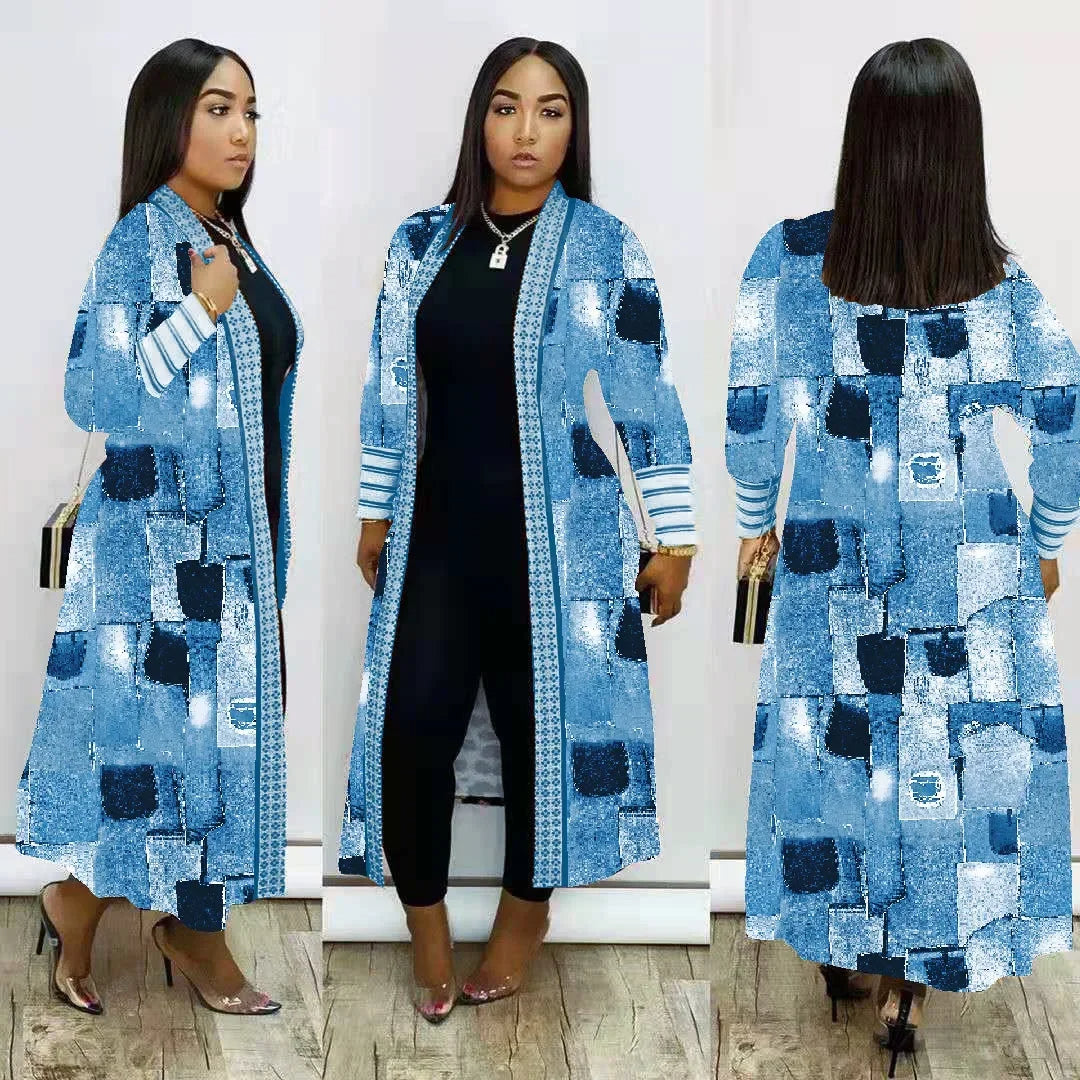 WW | Long printed coat for women