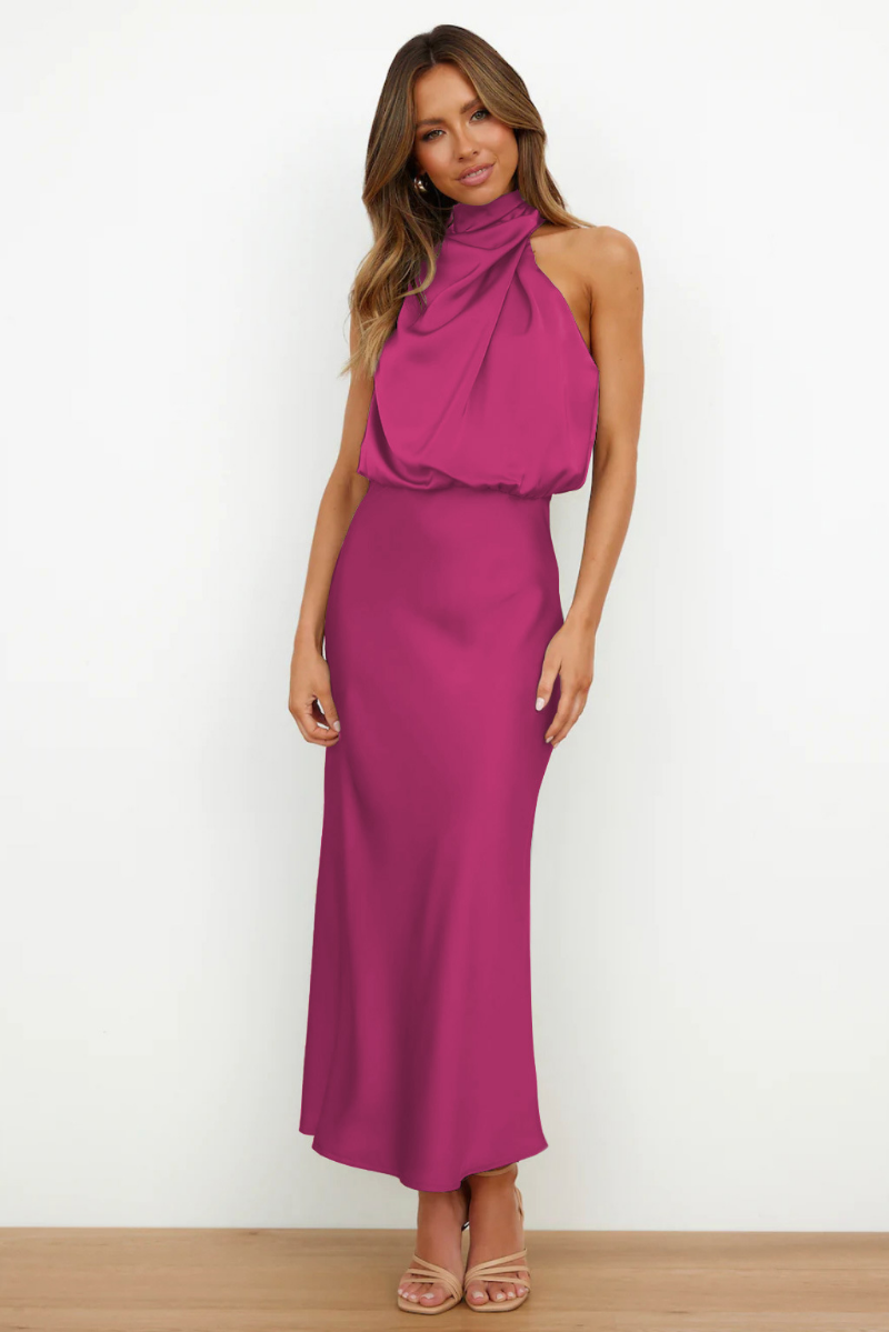 WW | Elegantes Midikleid Mit Asymmetrischem Rundhalsausschnitt