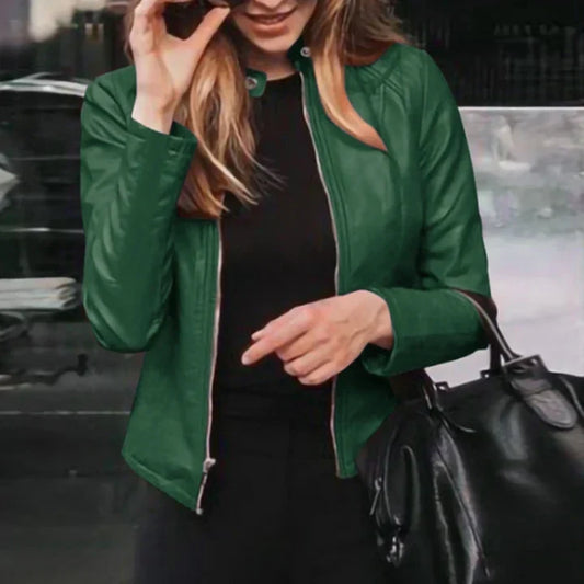 WW | Kunstlederjacke mit Reißverschluss für Damen