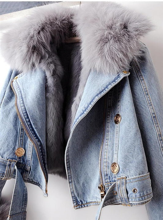 WW | Jeansjacke - Kunstpelzkragen & -manschetten - Winter-Chic - Lässige Schicht