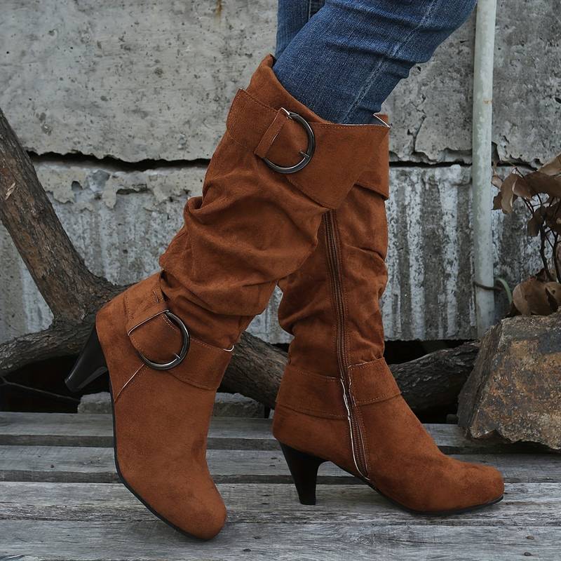 WW | Wildlederstiefel Mit Schnalle
