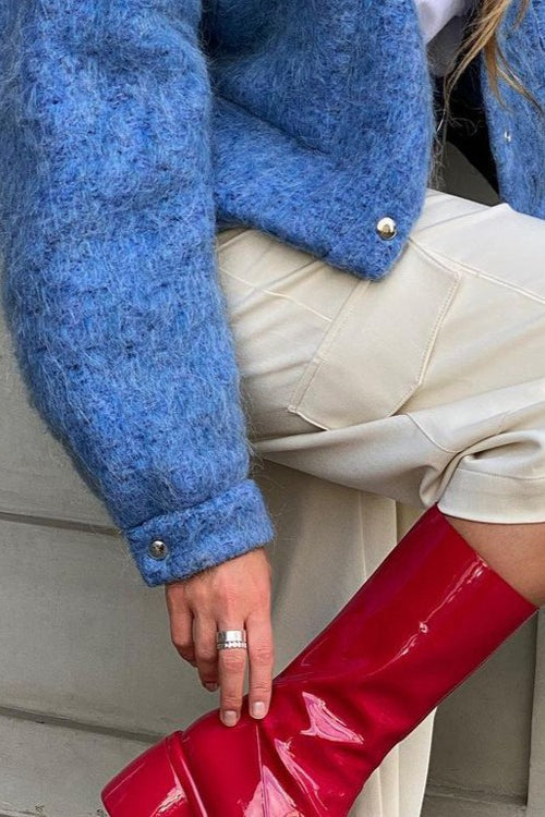 WW | Ärmel Blauer Wolljacke