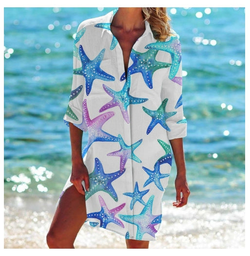WW | Bikini Jacke Shirt Badeanzug Strickjacke Damenbekleidung Druck Urlaub Strandshirt