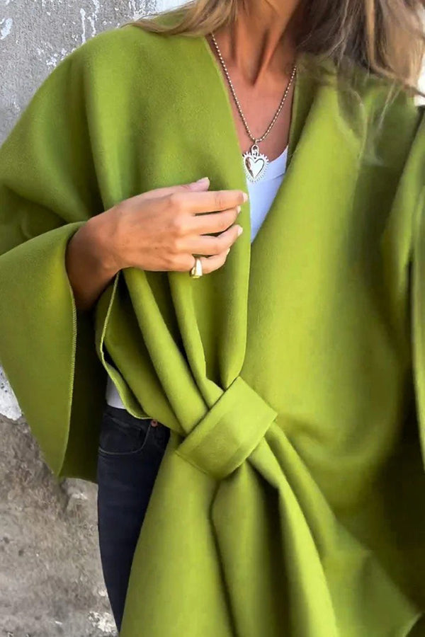 WW | Cozy, loose V-neck stole cape jacket