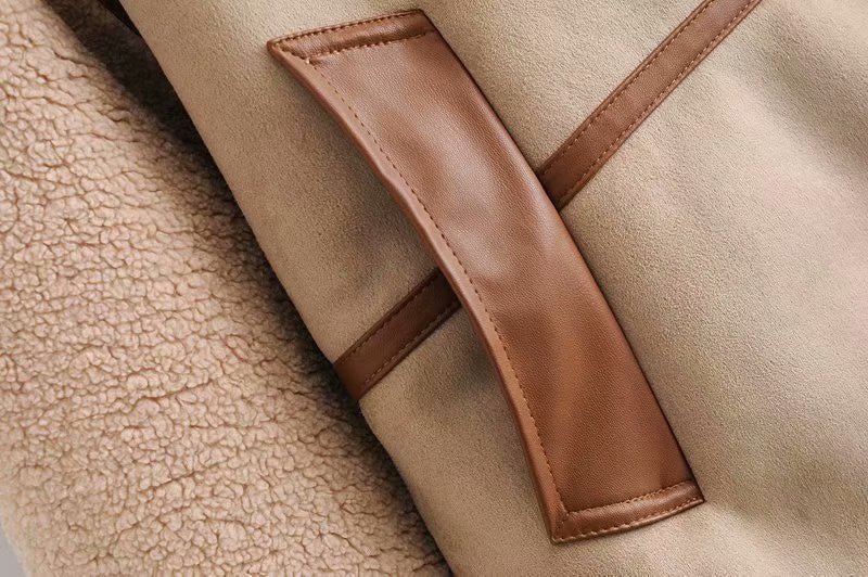 WW | Lined Bomber Jacket - Faux Leather Accents - Warm and Chic - Winter Fashion
