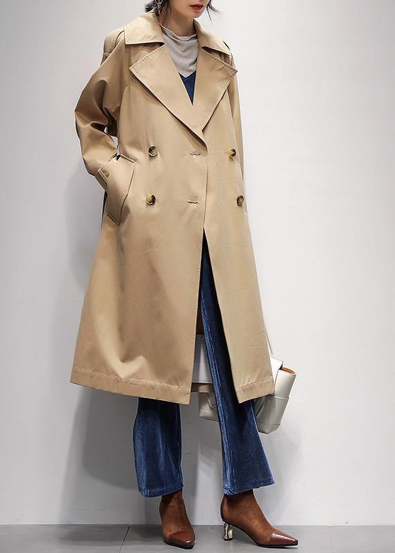 WW | Khaki Plus Size Long Coats Fashion Ideas with Welt Pockets Jackets