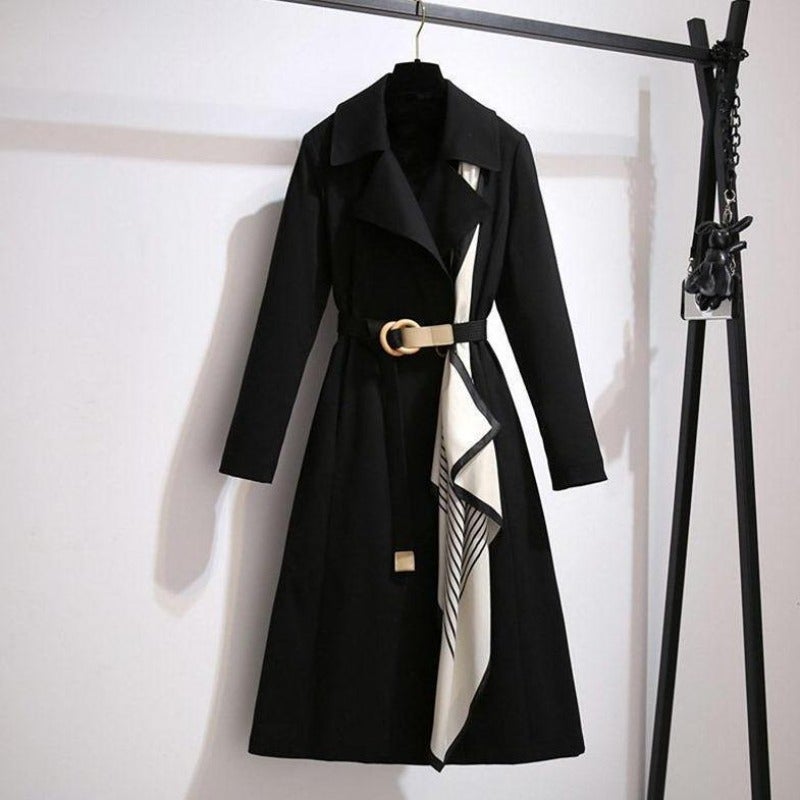 WW | Long women's coat with decorative belt