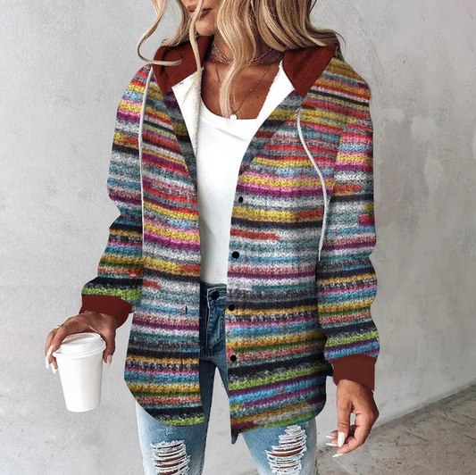 WW | Eleganter Druck Kapuzenpullover Oberbekleidung