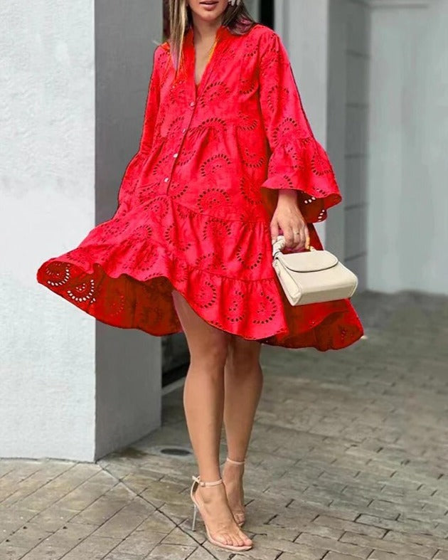 WW - Kleid Mit Ausgehöhlten Mustern