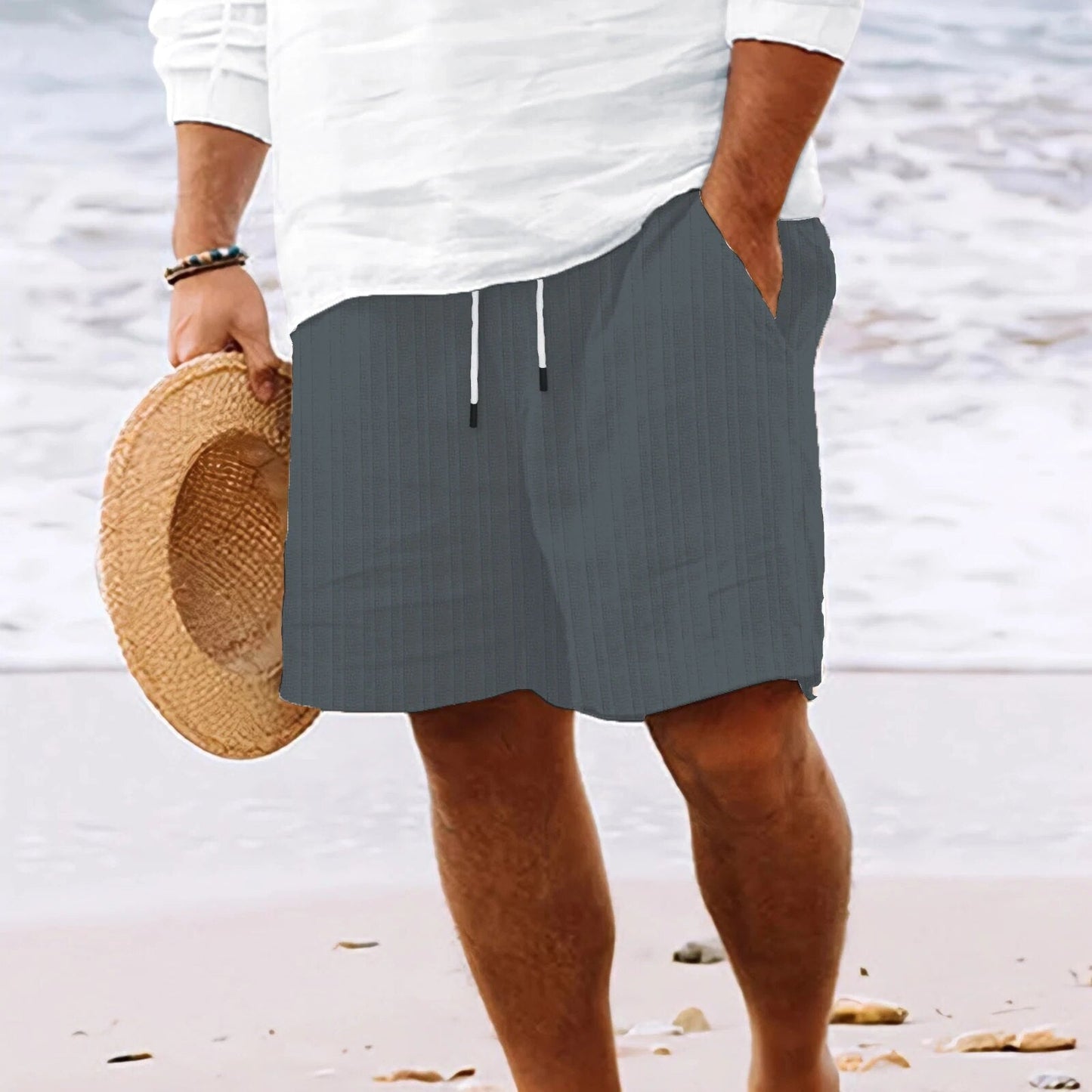 WW - Strand Atmungsaktive Leinen- Kurzhose