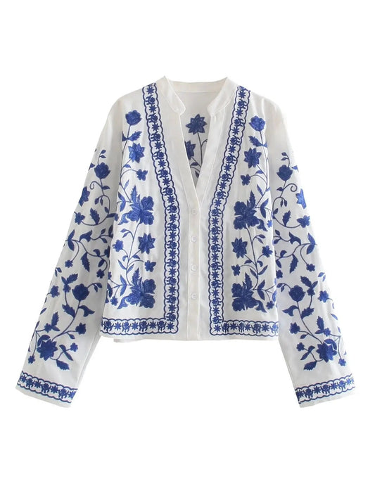 WW - Geblümte Strickjacke
