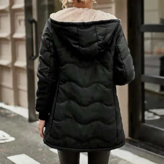 WW | Damen Slim Fit Gewatteeter Trenchcoat mit Kapuzen Design