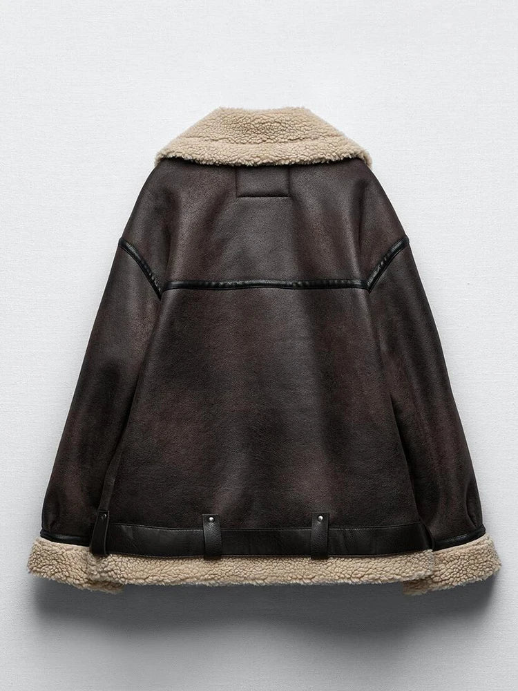WW | Classic Long Faux Leather Coat