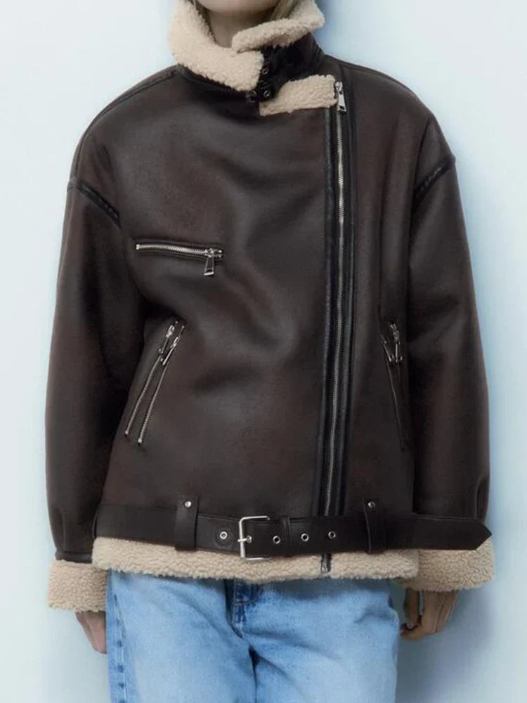 WW | Classic Long Faux Leather Coat