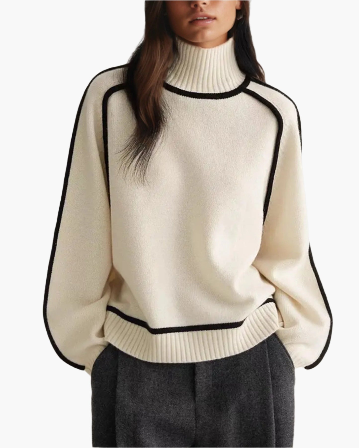WW | Turtleneck Sweater - Modern Oversized Knit Sweater for Fall & Winter