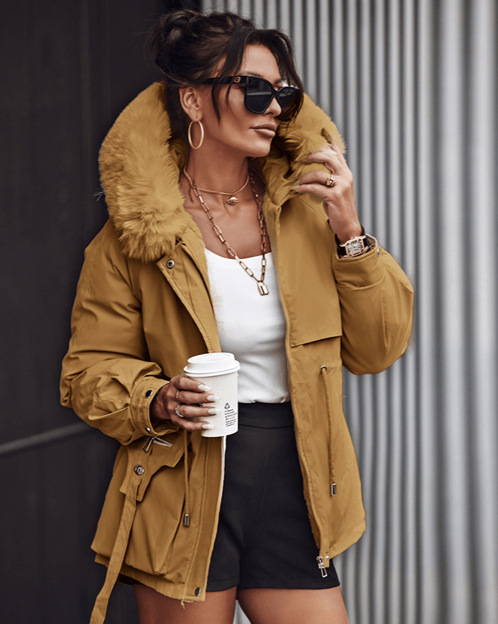 WW | Fellbesetzte Winterjacke - Kurze Parka - Warm & Stilvoll