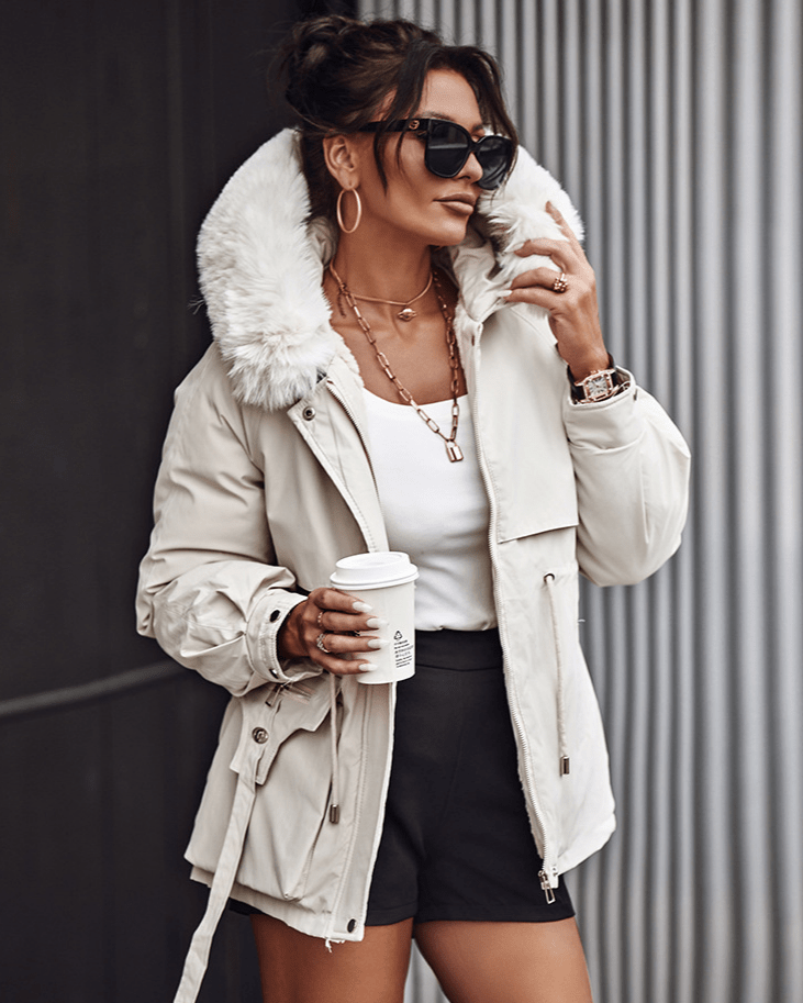 WW | Fellbesetzte Winterjacke - Kurze Parka - Warm & Stilvoll