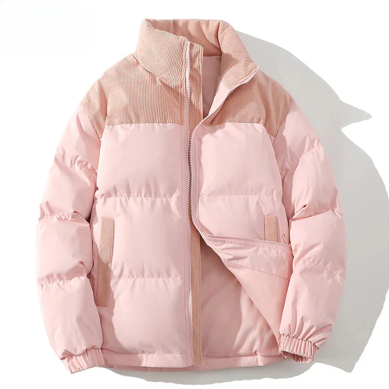 WW | Puffer-Jacke - Gestepptes Futter - Rippcord-Naht - Hüftlänge - Elastische Bündchen