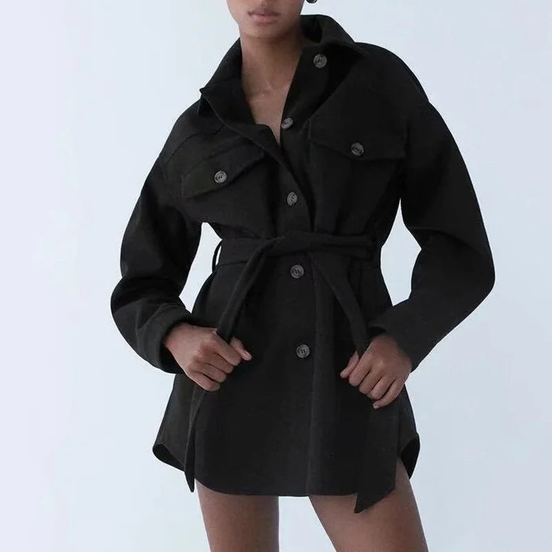 WW | Belted Shirt Coat for Women