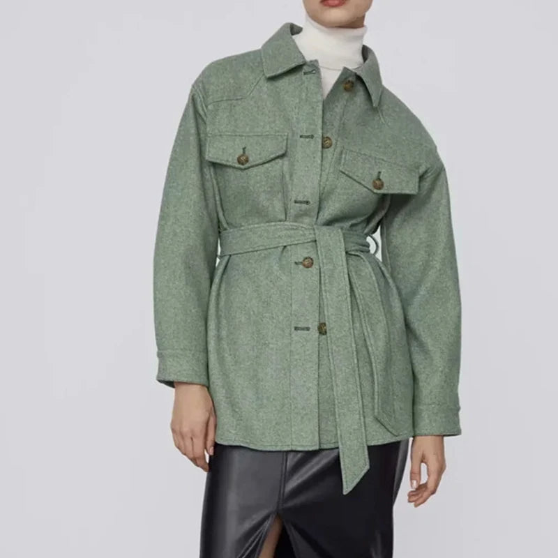 WW | Belted Shirt Coat for Women