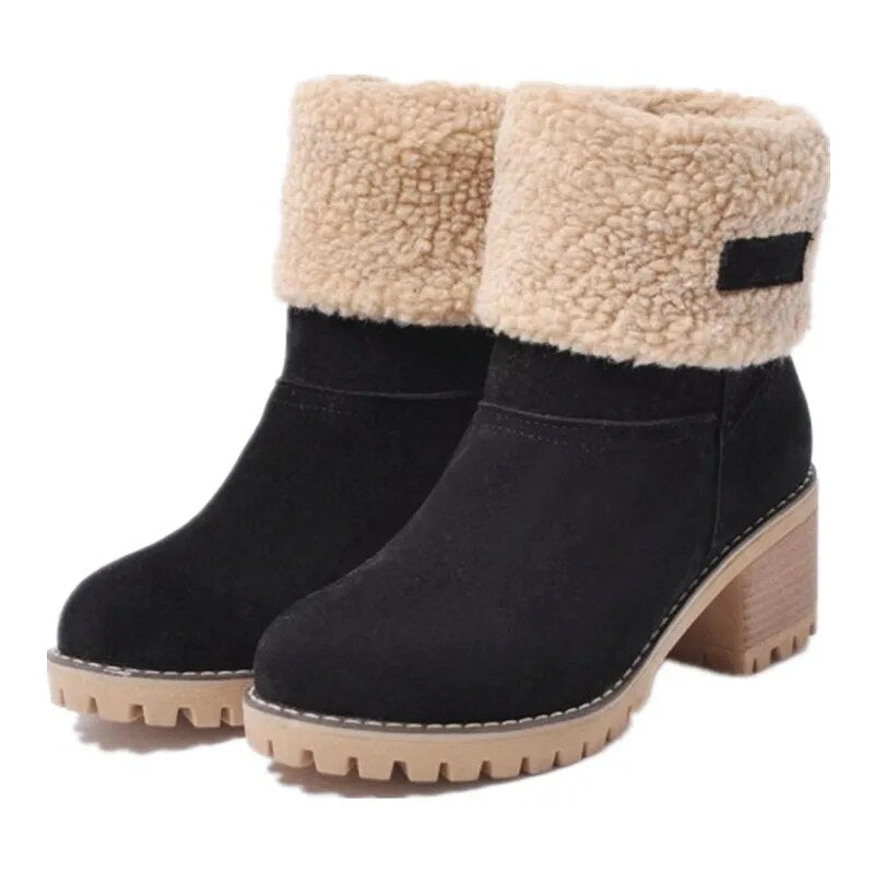 WW | Comfortable Women's Winter Ankle Boots with Wool - Perfect for Outdoor Activities