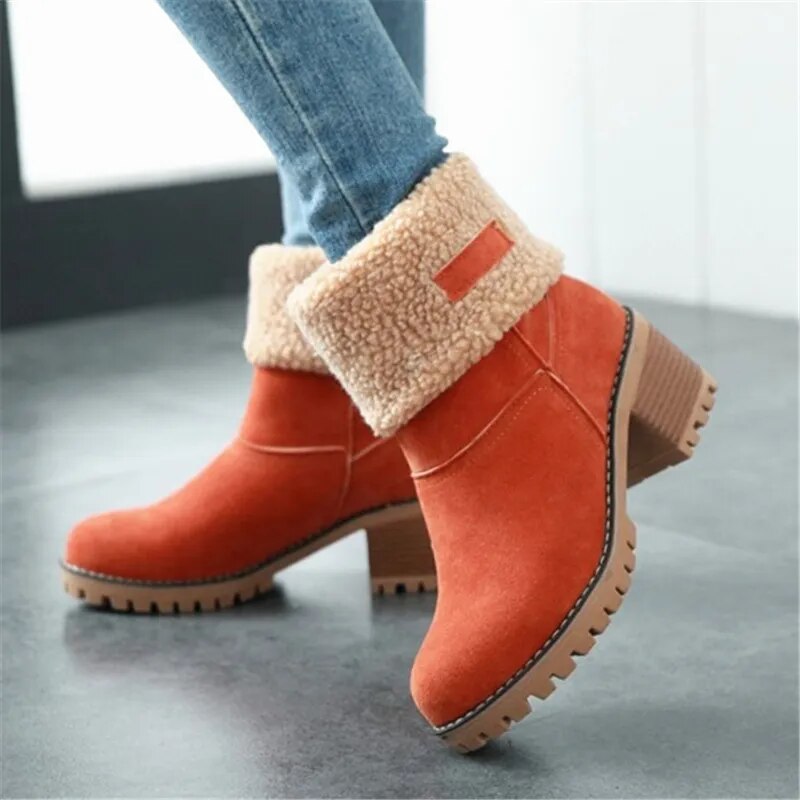 WW | Comfortable Women's Winter Ankle Boots with Wool - Perfect for Outdoor Activities