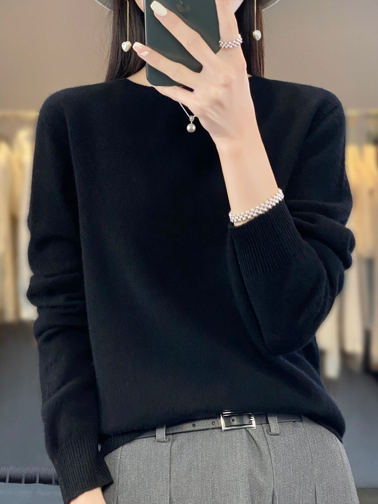 WW | Casual knit sweater with O-neck