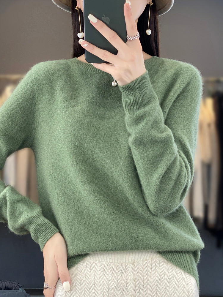 WW | Casual knit sweater with O-neck