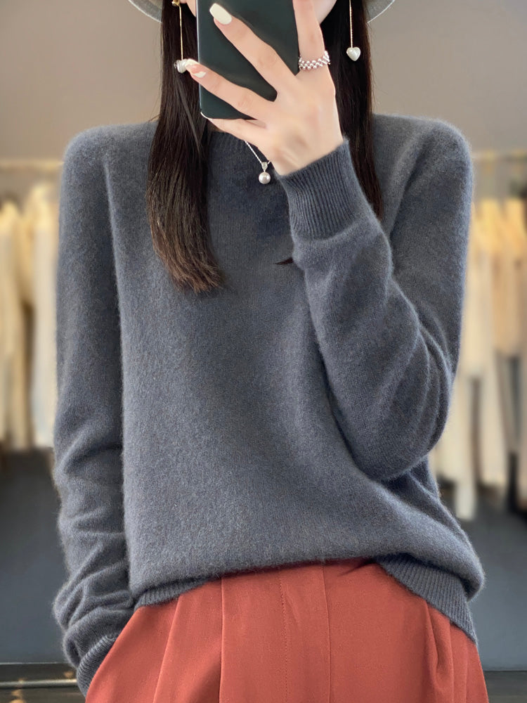 WW | Casual knit sweater with O-neck