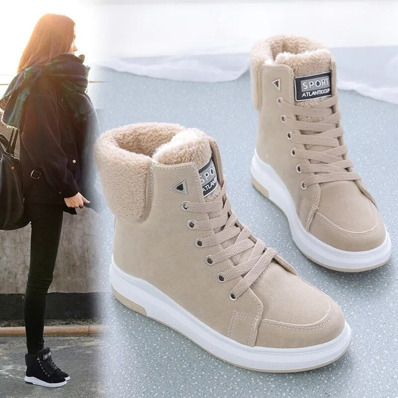 WW | Flache Winter Knöchel Stiefel Für Damen - Perfekt für den Alltag