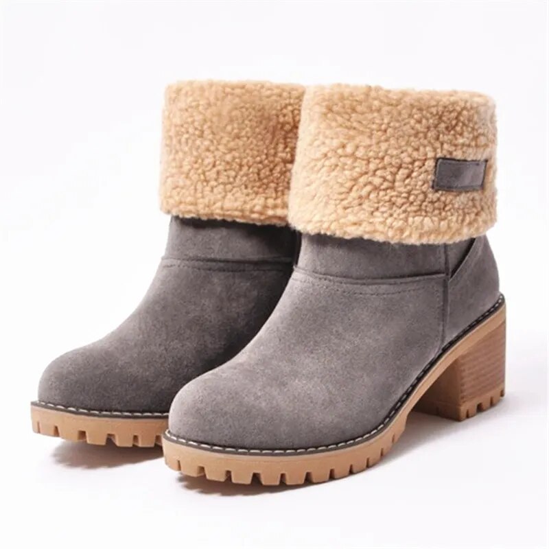 WW | Comfortable Women's Winter Ankle Boots with Wool - Perfect for Outdoor Activities