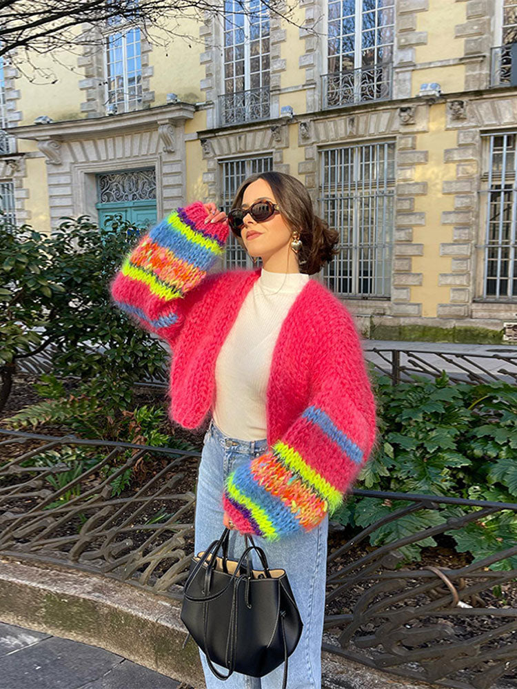 WW | Farbige Patchwork-Strickjacke