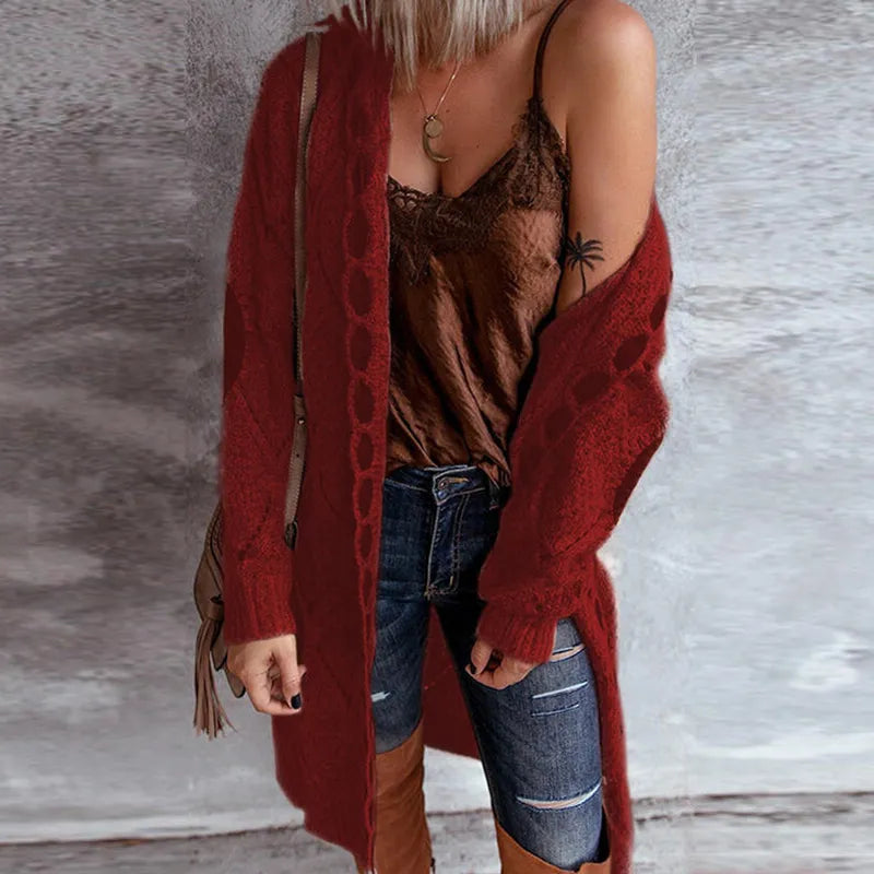 WW | Elegant Vintage-Style Hooded Knit Sweater