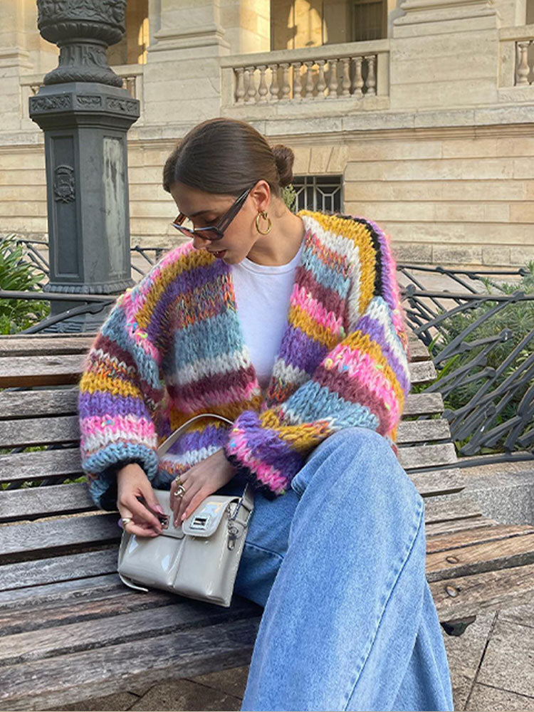 WW | Strickjacke mit buntem Patchwork