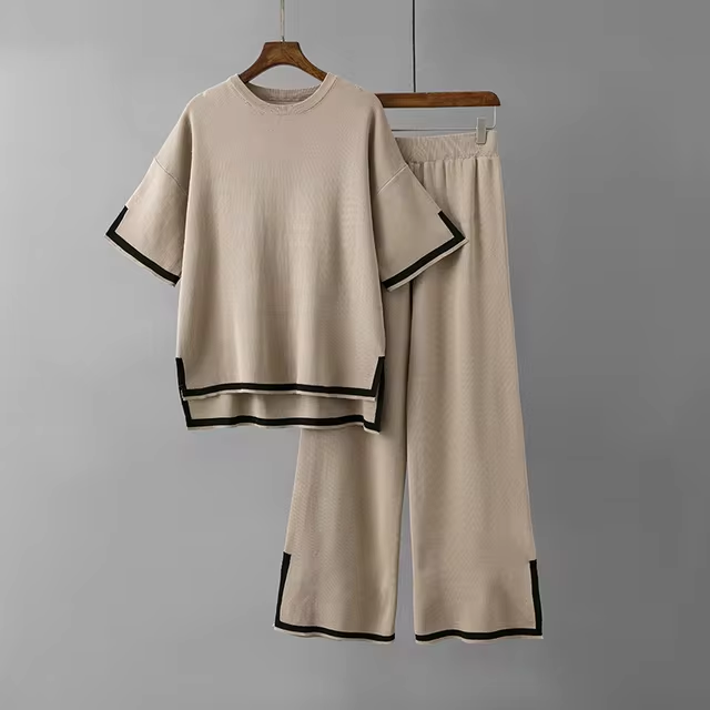 WW | Elegant Ice Silk Short-Sleeved Two-Piece Set