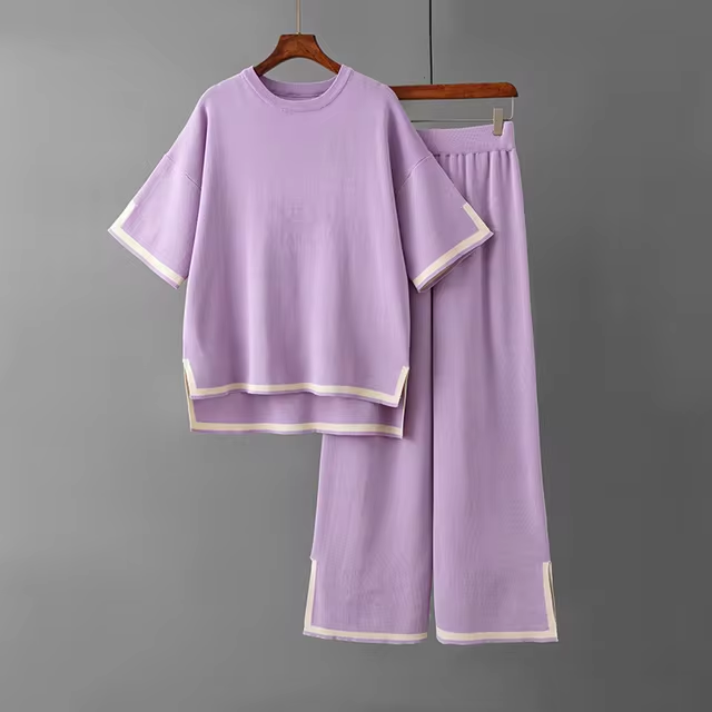 WW | Elegant Ice Silk Short-Sleeved Two-Piece Set