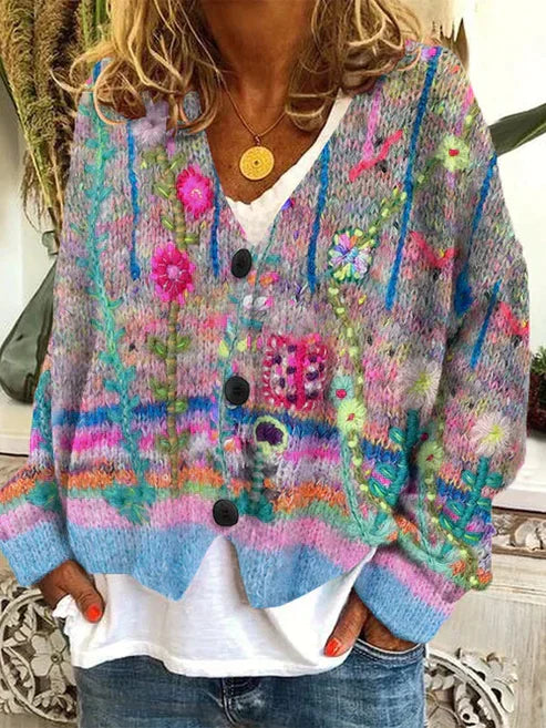 WW | Colorful & Stylish Printed Jacket with Buttons