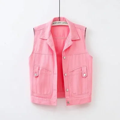WW | Casual denim vest with pocket detail