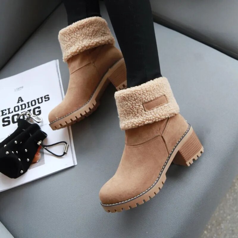 WW | Comfortable Women's Winter Ankle Boots with Wool - Perfect for Outdoor Activities