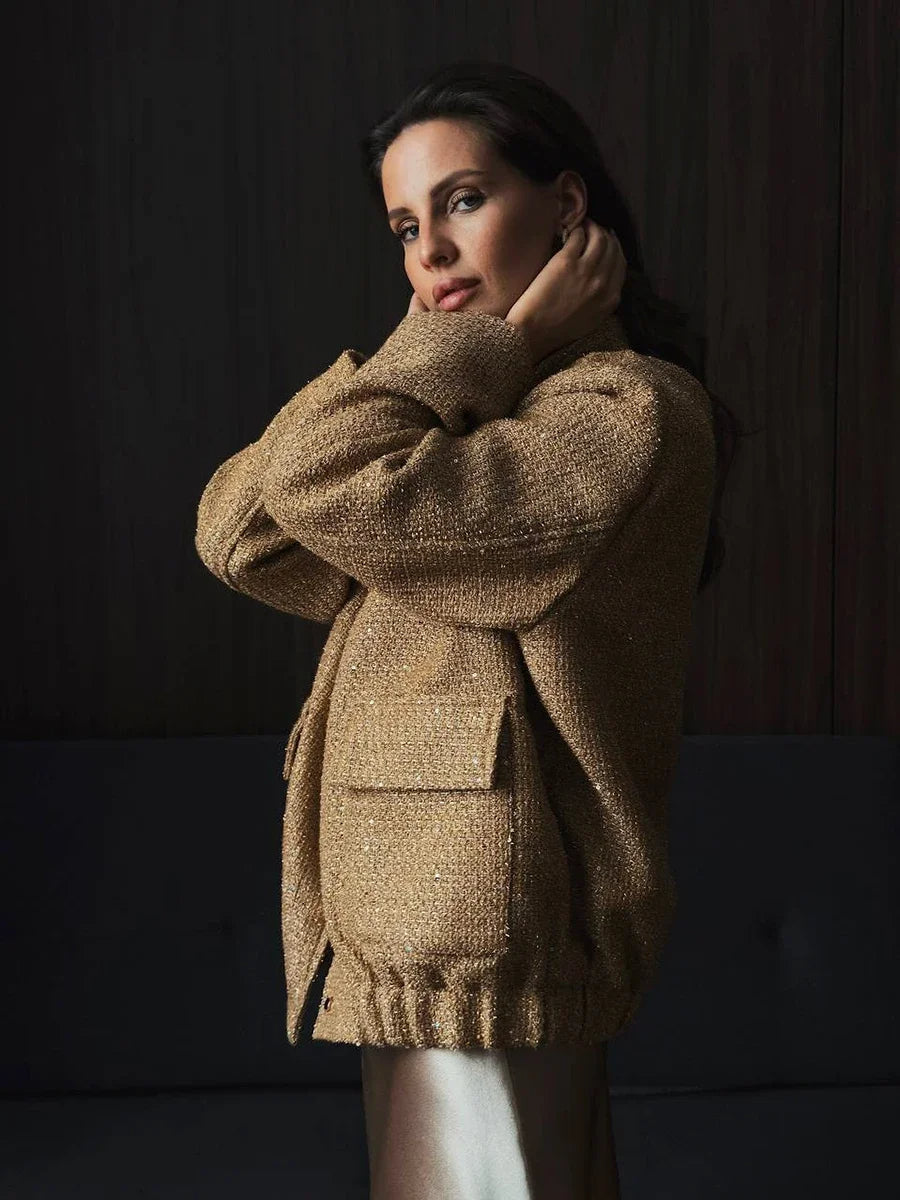 WW - Women's Sequin Tweed Jacket for a glamorous touch
