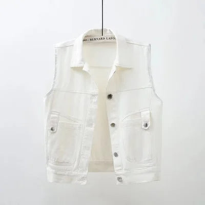WW | Casual denim vest with pocket detail
