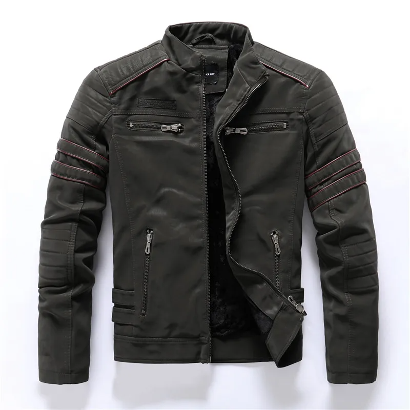 WW | Motorcycle Jacket Fleece Lining Tailored Fit Padded Shoulders Zipper Pockets