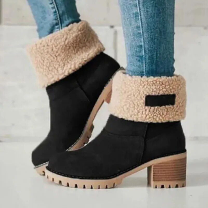 WW | Comfortable Women's Winter Ankle Boots with Wool - Perfect for Outdoor Activities