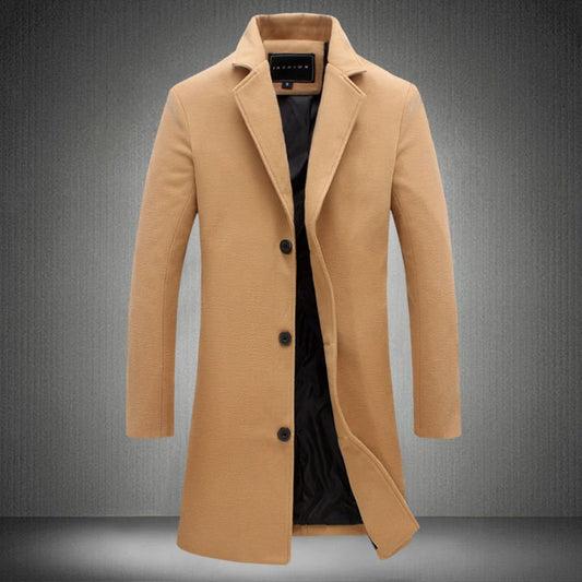 WW | Herren Wintermantel mit klassischem langen Design und Knöpfen