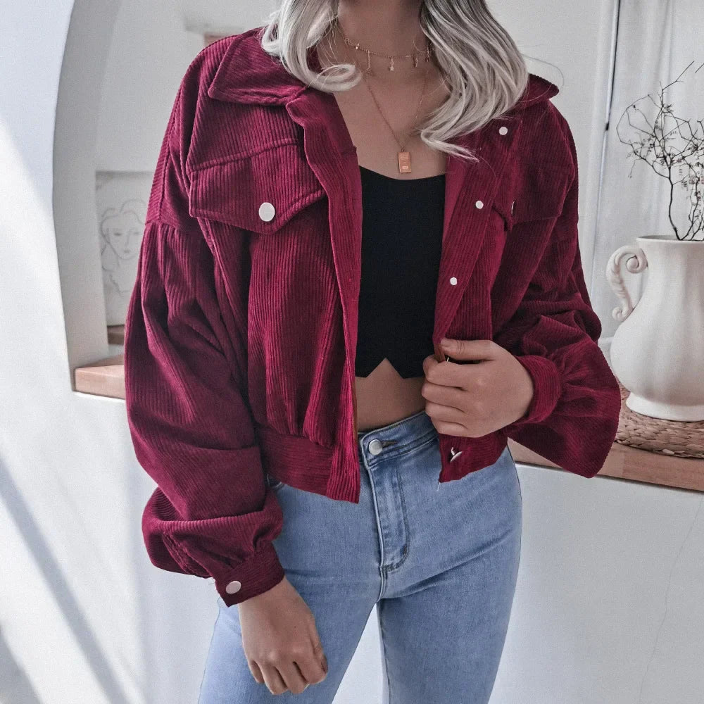 WW | Stylish Corduroy Jacket with Long Sleeves