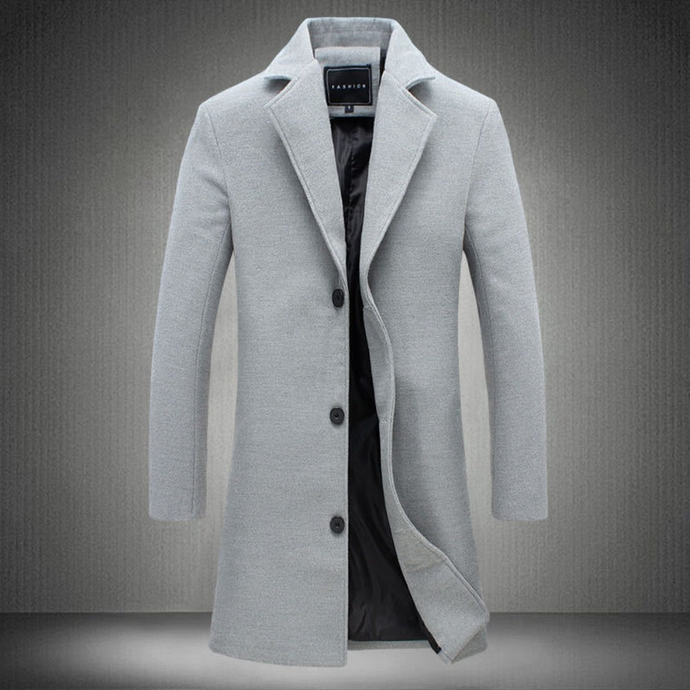 WW | Herren Wintermantel mit klassischem langen Design und Knöpfen
