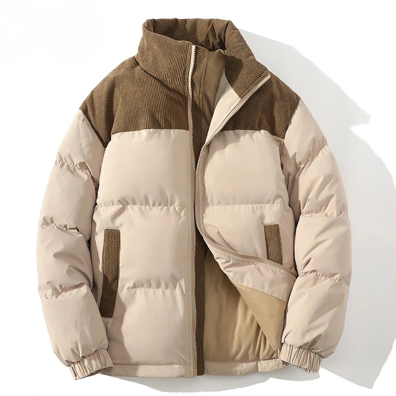 WW | Puffer-Jacke - Gestepptes Futter - Rippcord-Naht - Hüftlänge - Elastische Bündchen