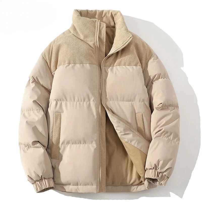 WW | Puffer-Jacke - Gestepptes Futter - Rippcord-Naht - Hüftlänge - Elastische Bündchen