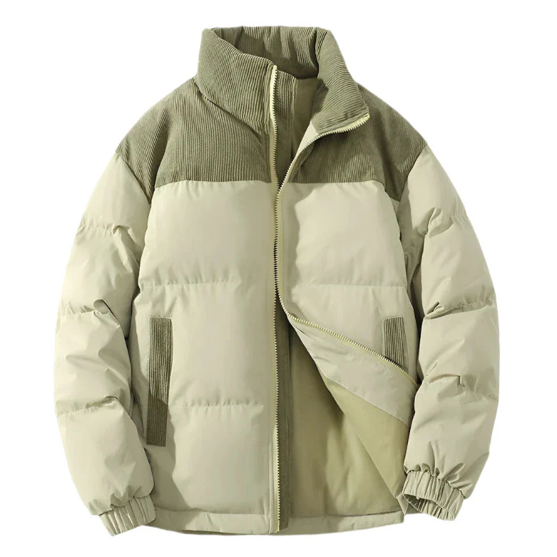 WW | Puffer-Jacke - Gestepptes Futter - Rippcord-Naht - Hüftlänge - Elastische Bündchen