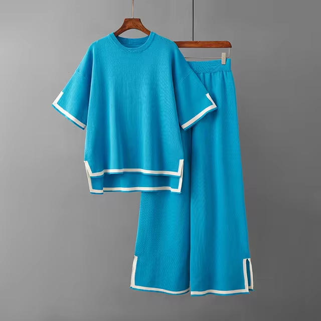 WW | Elegant Ice Silk Short-Sleeved Two-Piece Set